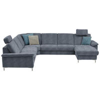 WOHNLANDSCHAFT  in Chenille Dunkelblau  - Alufarben/Dunkelblau, Design, Textil/Metall (265/333/170cm) - Dieter Knoll