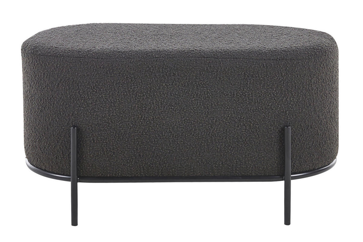 HOCKER in Textil Anthrazit  - Anthrazit/Schwarz, MODERN, Textil/Metall (80/42/40cm) - Livetastic