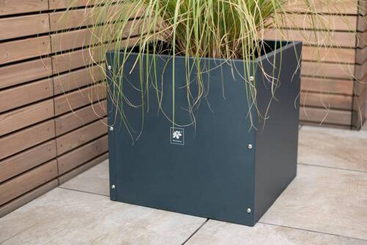 PFLANZENTOPF 50/50/50 cm Anthrazit  - Anthrazit, Basics, Metall (50/50/50cm)