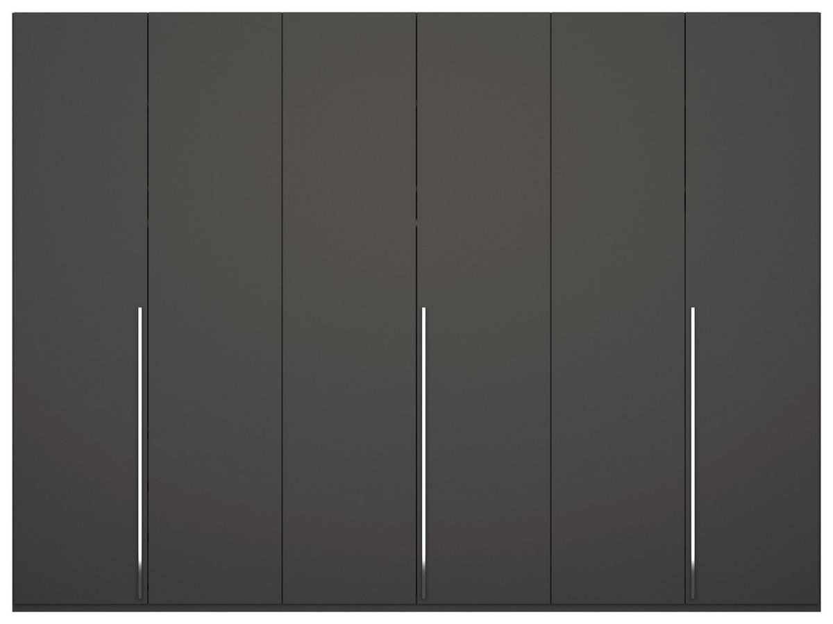 DREHTÜRENSCHRANK 301/223/60 cm 6-türig Graphitfarben  - Chromfarben/Graphitfarben, Design, Holzwerkstoff/Metall (301/223/60cm) - home24