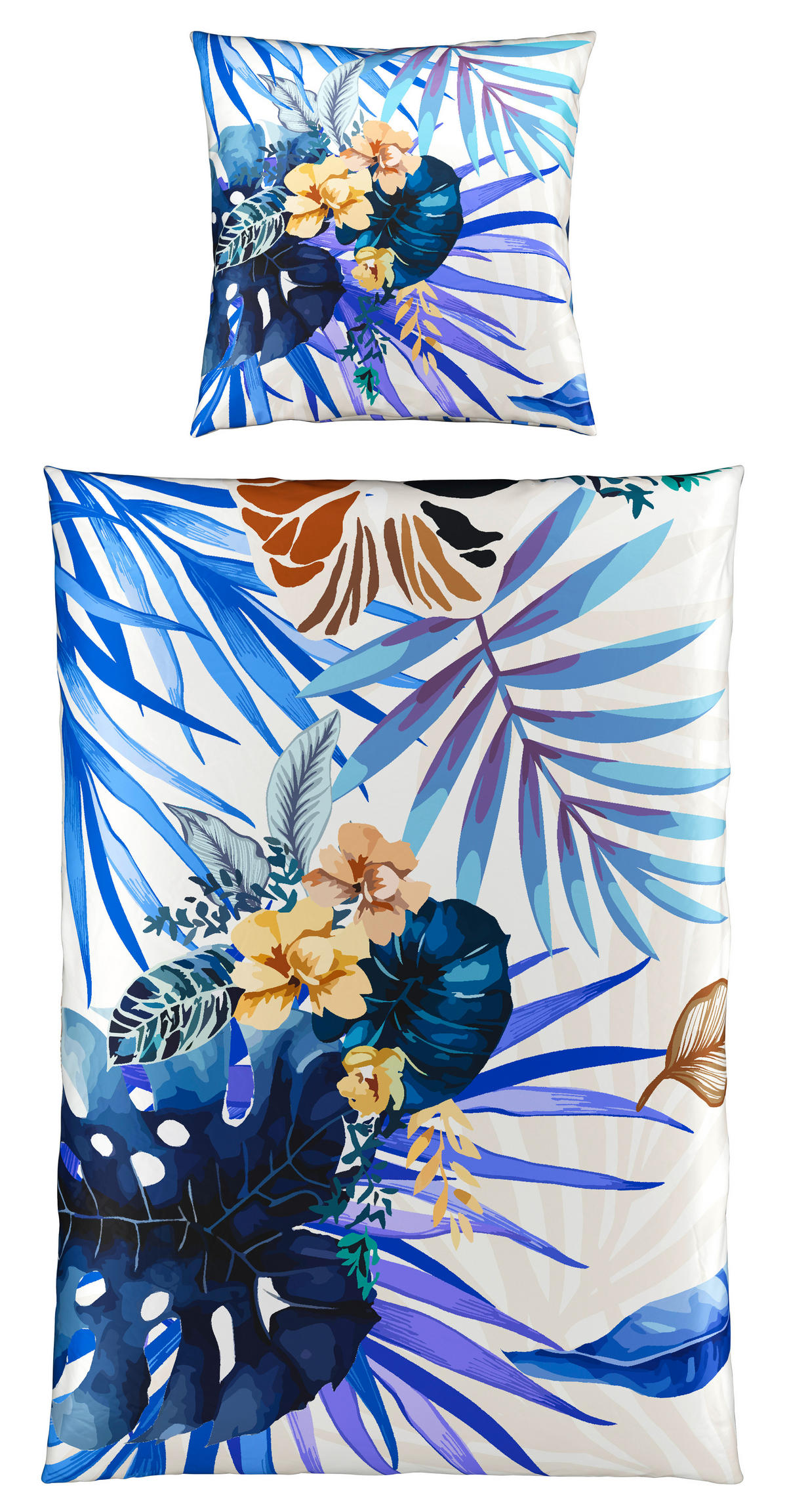 BETTWÄSCHE Satin 135/200 cm  - Blau, Basics, Textil (135/200cm) - Novel