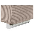 WOHNLANDSCHAFT  in Cord Taupe  - Taupe/Chromfarben, KONVENTIONELL, Kunststoff/Textil (180/376/180cm) - Carryhome
