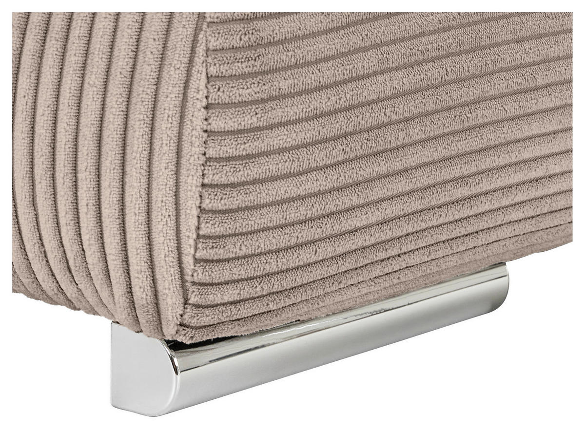 WOHNLANDSCHAFT in Cord Taupe  - Taupe/Chromfarben, KONVENTIONELL, Kunststoff/Textil (180/376/180cm) - Carryhome