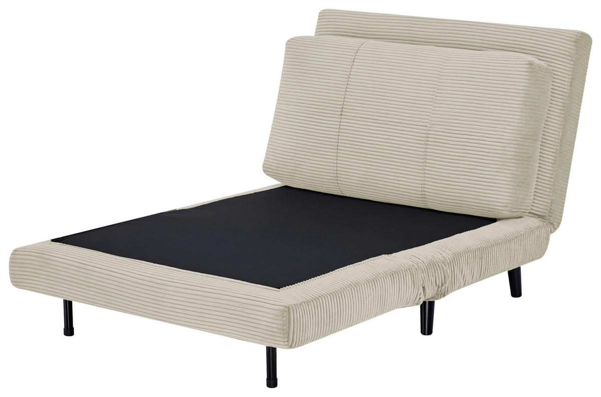 SCHLAFSESSEL Cord Beige    - Beige/Schwarz, Design, Holz/Textil (100/82/91cm) - Ti'me