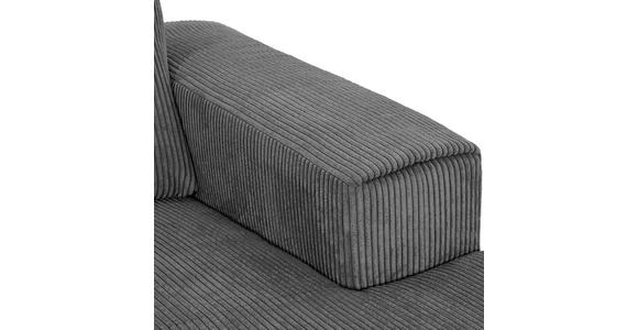 ECKSOFA Dunkelgrau Cord  - Dunkelgrau/Schwarz, KONVENTIONELL, Textil/Metall (285/170cm) - Carryhome
