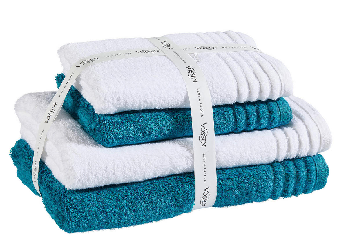 SET RUČNIKA , zelena, bijela  SET VIENNA STYLE  - bijela/zelena, Basics, tekstil - Vossen