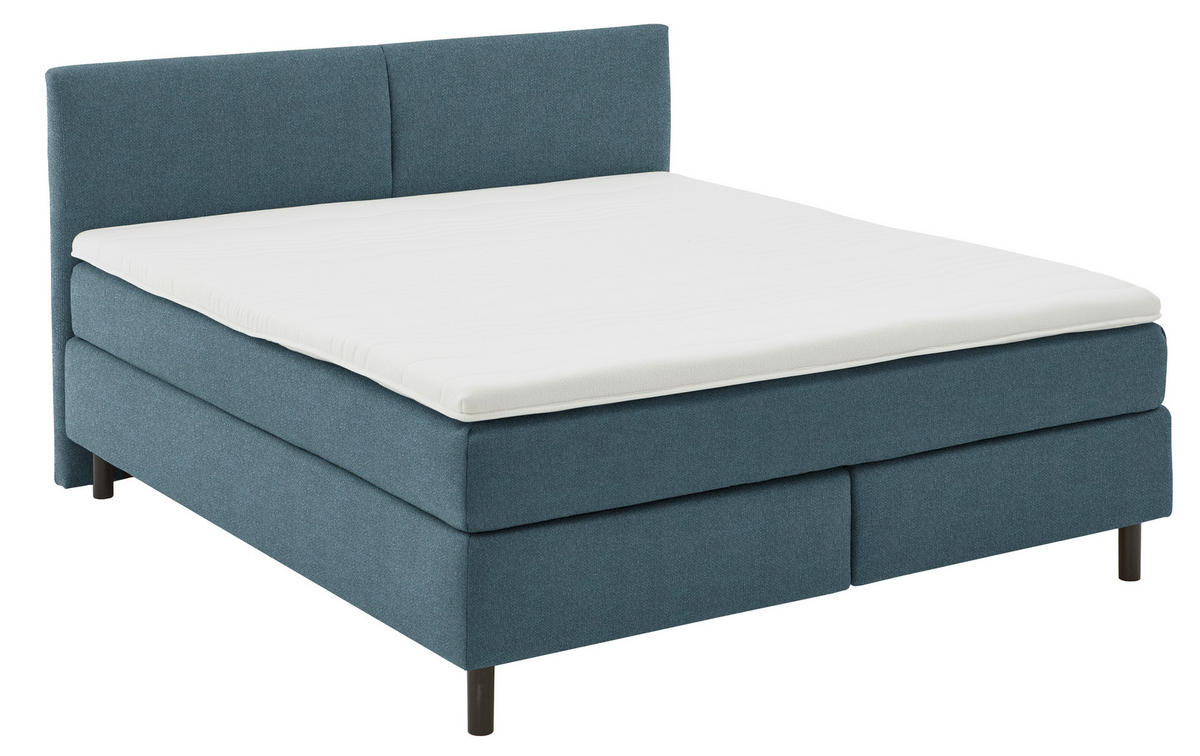 BOXSPRINGBETT - Blau/Schwarz, MODERN, Kunststoff/Textil (180/200cm) - Beldomo - Sleep