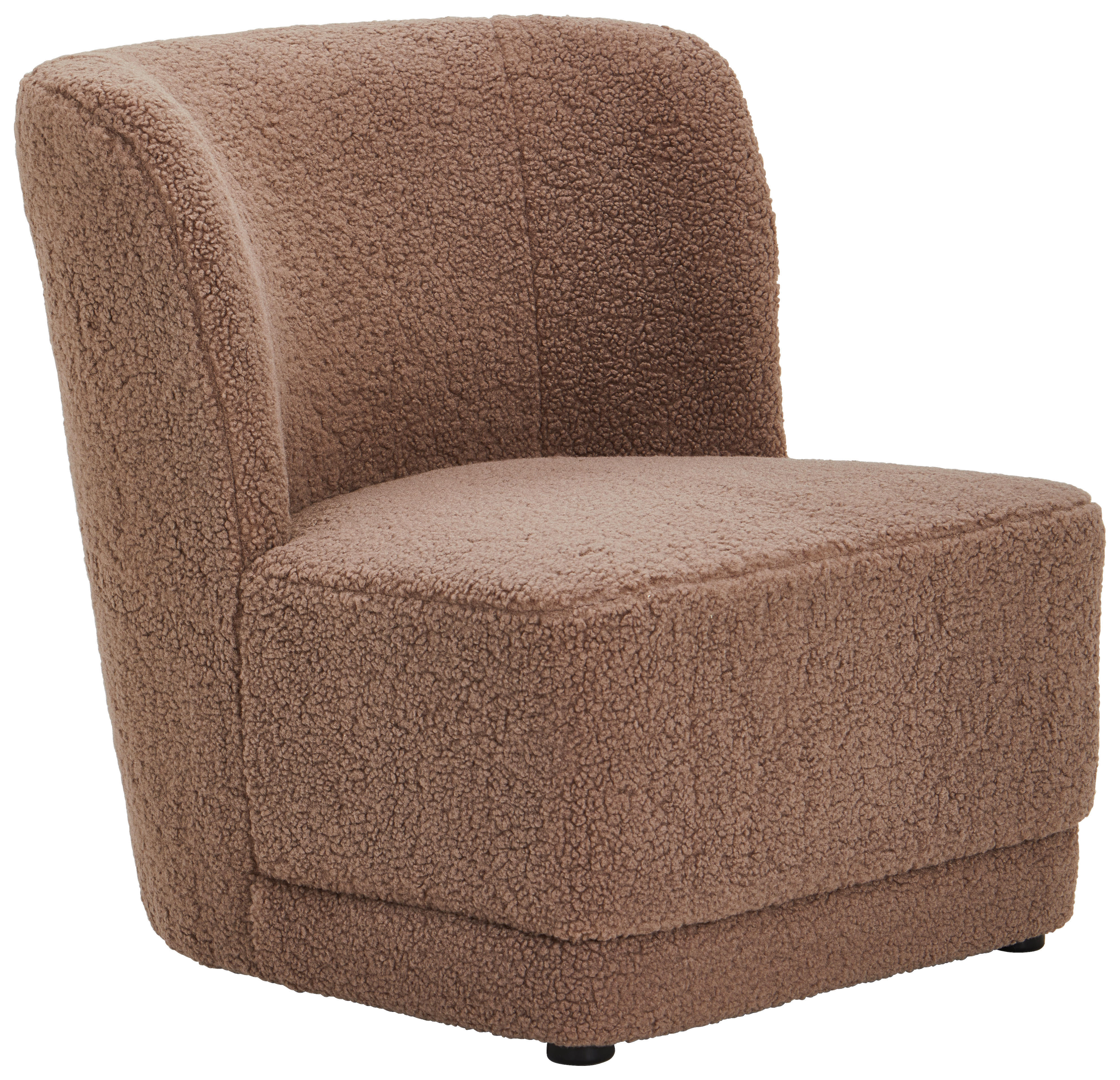 SESSEL in Bouclé, Teddystoff Taupe  - Taupe, Design, Holz/Textil (64/71cm) - MID.YOU