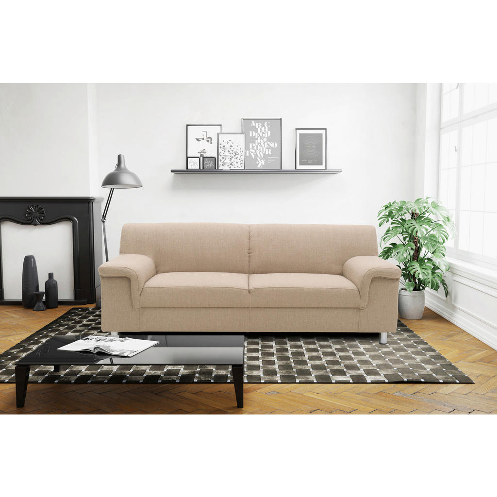 Thumbnail - Mid.you 2-Sitzer-Sofa, Beige, Textil, Uni, 145x72x80 cm, Made in EU, Rücken echt, Armteil links, rechts, Wohnzimmer, Sof...