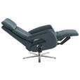 RELAXSESSEL in Leder Blaugrau  - Edelstahlfarben/Blaugrau, Design, Leder/Metall (70/124/85cm) - Cantus