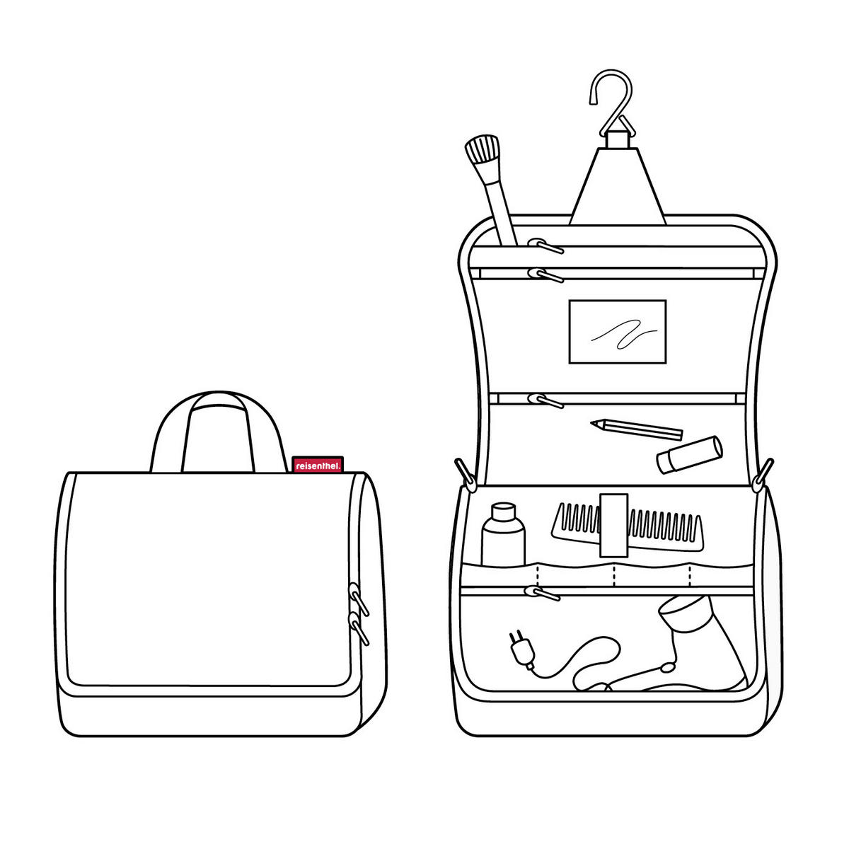 KOSMETIKTASCHE  - Schwarz/Braun, Basics, Kunststoff (28/23/10cm) - Reisenthel
