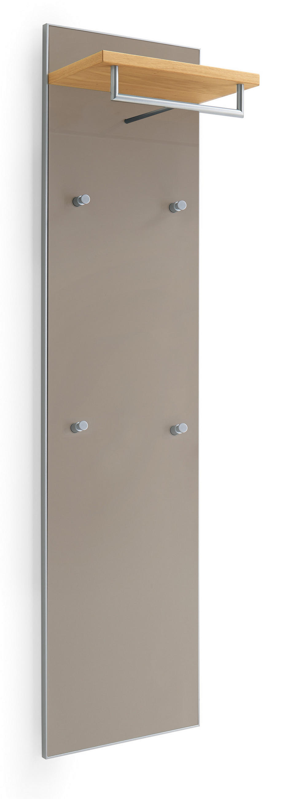 GARDEROBENPANEEL  in 42/170/27 cm  - Taupe/Eiche Bianco, Design, Glas/Holzwerkstoff (42/170/27cm)
