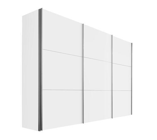 SCHWEBETÜRENSCHRANK 300/216/68 cm 3-türig  - Alufarben/Weiß, KONVENTIONELL, Holzwerkstoff/Metall (300/216/68cm) - Hom`in