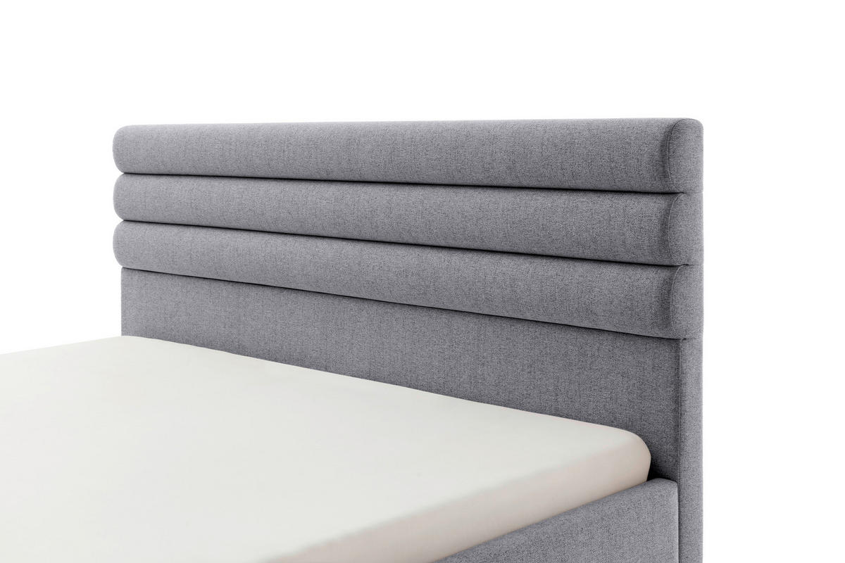ČALÚNENÁ POSTEĽ, 180/200 cm, sivá - čierna/sivá, Modern, kompozitné drevo/textil (180/200cm) - MID.YOU