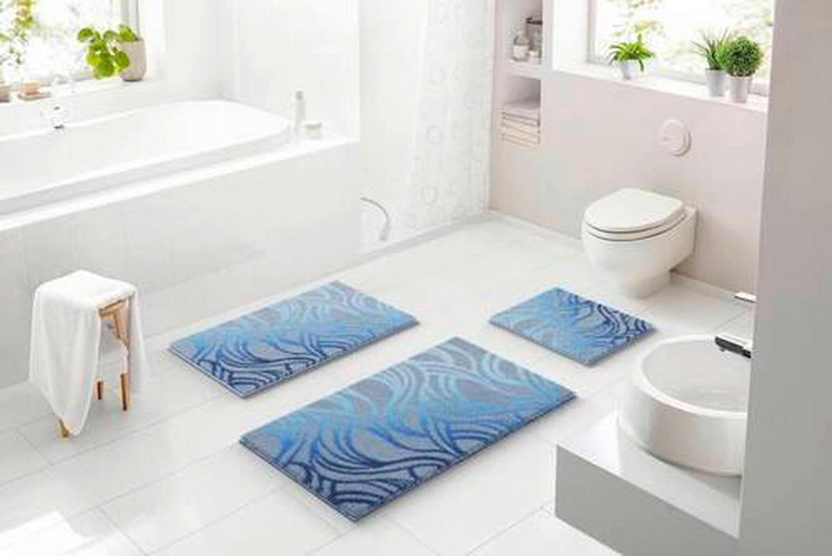 BIDET-VORLEGER Blau 50/60 cm  - Blau, Design, Kunststoff/Textil (50/60cm) - Grund