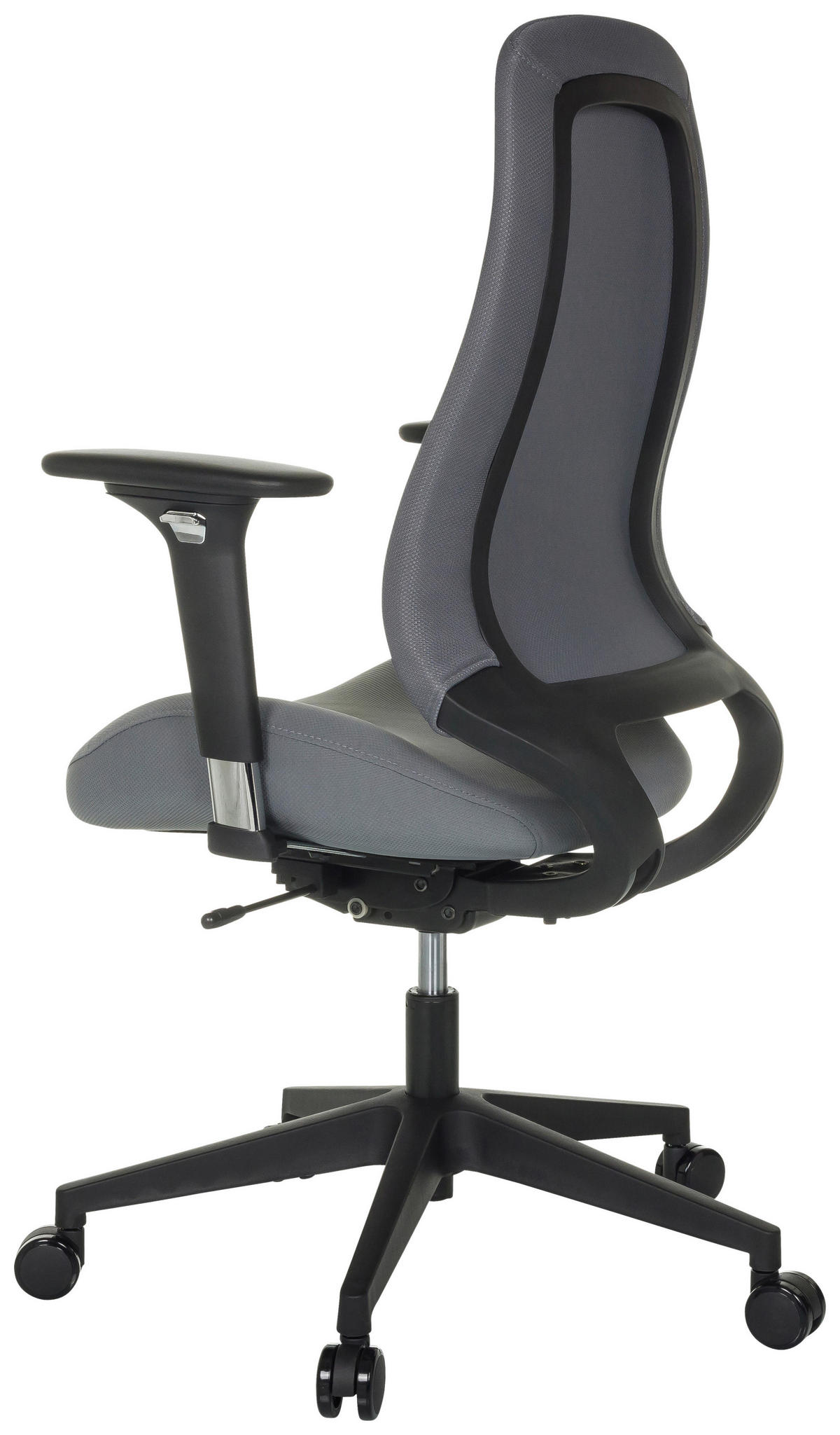OTOČNÁ ŽIDLE, plochá tkanina, šedá - šedá/černá, Moderní, textil/plast (67/111 - 120/64cm) - MID.YOU