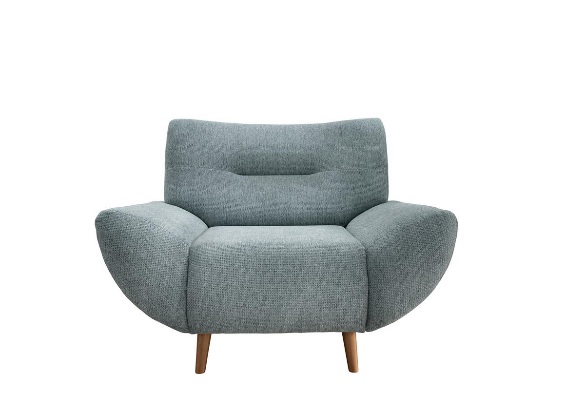 SESSEL in Chenille Blau  - Wildeiche/Blau, Modern, Holz/Textil (111/81/90cm) - MID.YOU