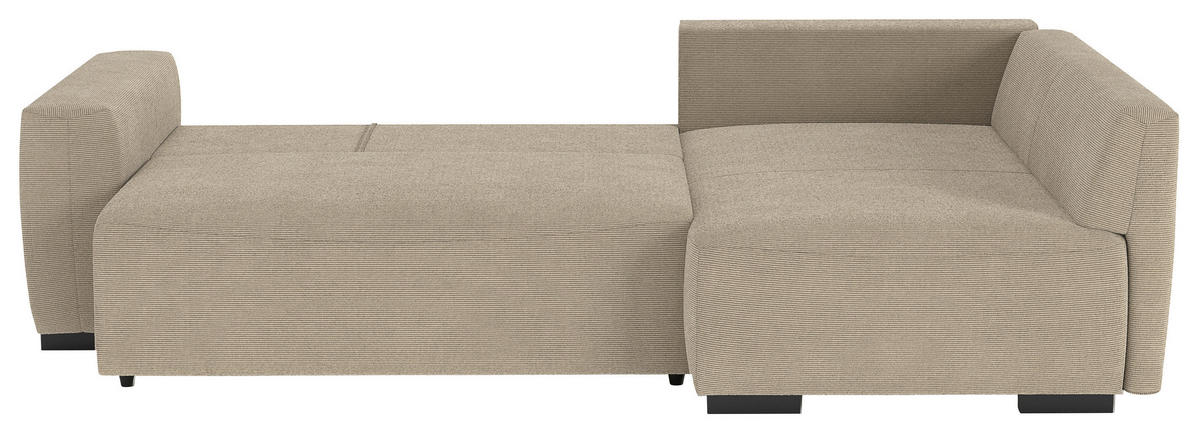 ECKSOFA  in Cord Braun  - Schwarz/Braun, Trend, Kunststoff/Textil (252/170cm) - MID.YOU