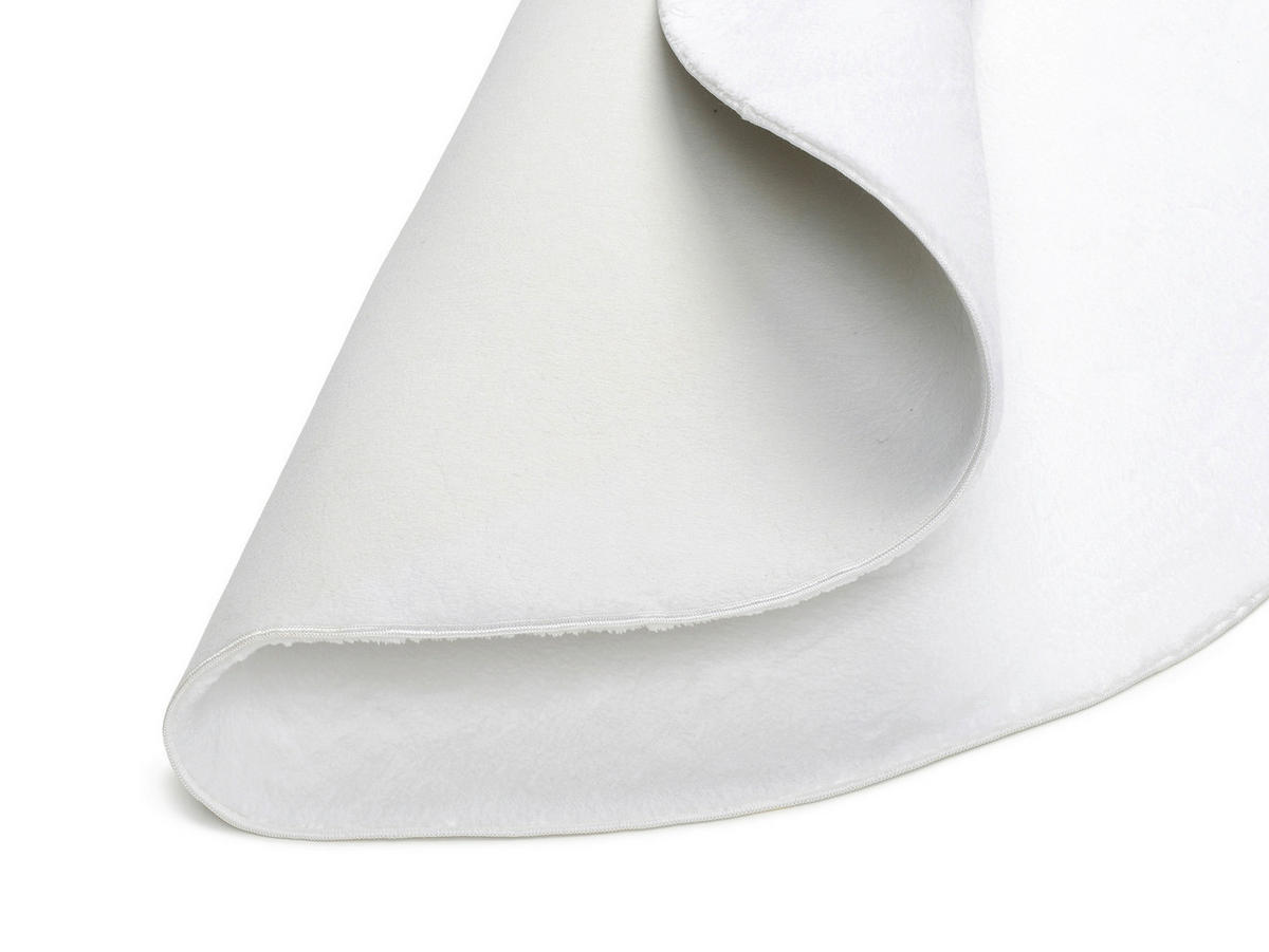 FELLTEPPICH 80 cm Blana Weiß rund  - Weiß, Basics, Textil (80cm) - Novel