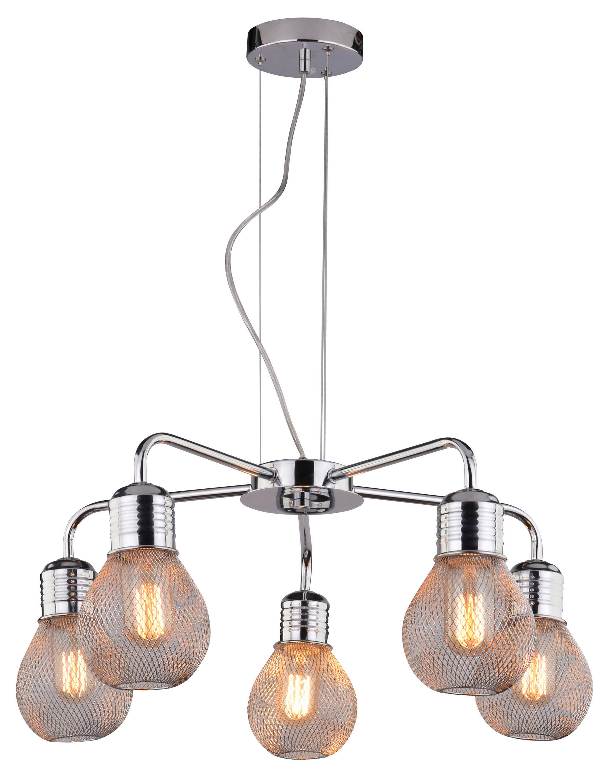 PENDELLEUCHTE 46/46/125 cm  - Chromfarben, KONVENTIONELL, Metall (46/46/125cm)