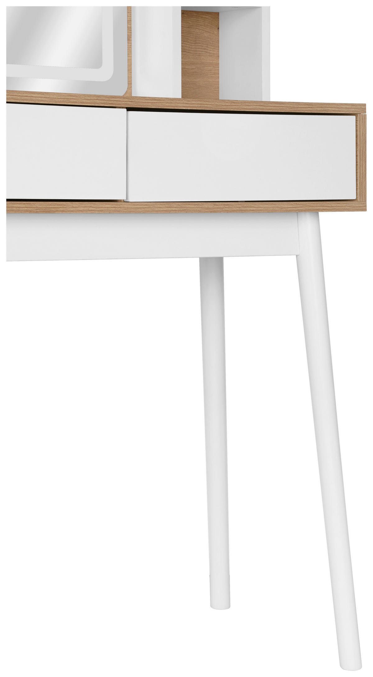SCHMINKTISCH 80/40/129 cm, Weiß, Eiche Artisan  - Weiß/Eiche Artisan, Trend, Glas/Holz (80/40/129cm) - Xora