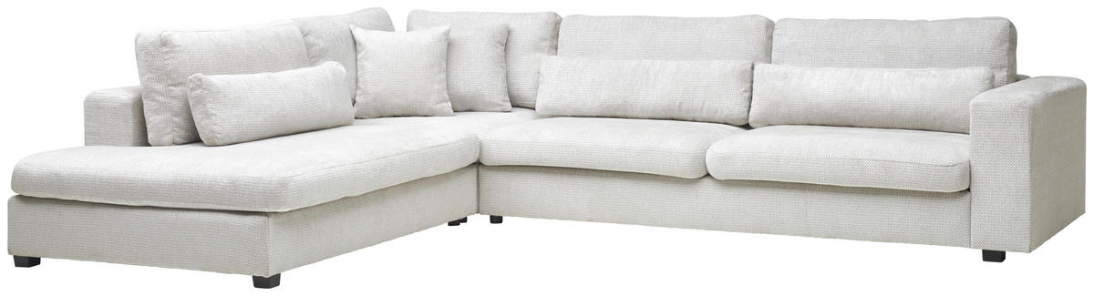 ECKSOFA in Chenille Greige  - Greige/Schwarz, Konventionell, Kunststoff/Textil (250/314cm) - Carryhome