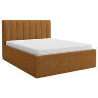 POLSTERBETT 140/200 cm,  in Rostfarben, Matratze, Lattenrost, Bettkasten, H3 + H4 = fest + sehr fest  - Rostfarben, Trend, Holz/Textil (140/200cm) - Boxxx