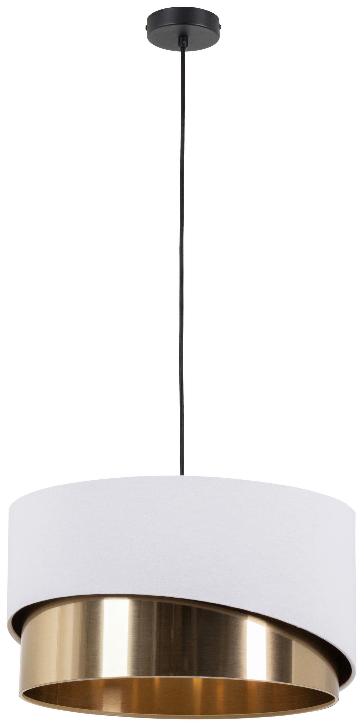 HÄNGELEUCHTE 45,5/120 cm   - Goldfarben/Weiß, MODERN, Kunststoff/Textil (45,5/120cm) - Novel