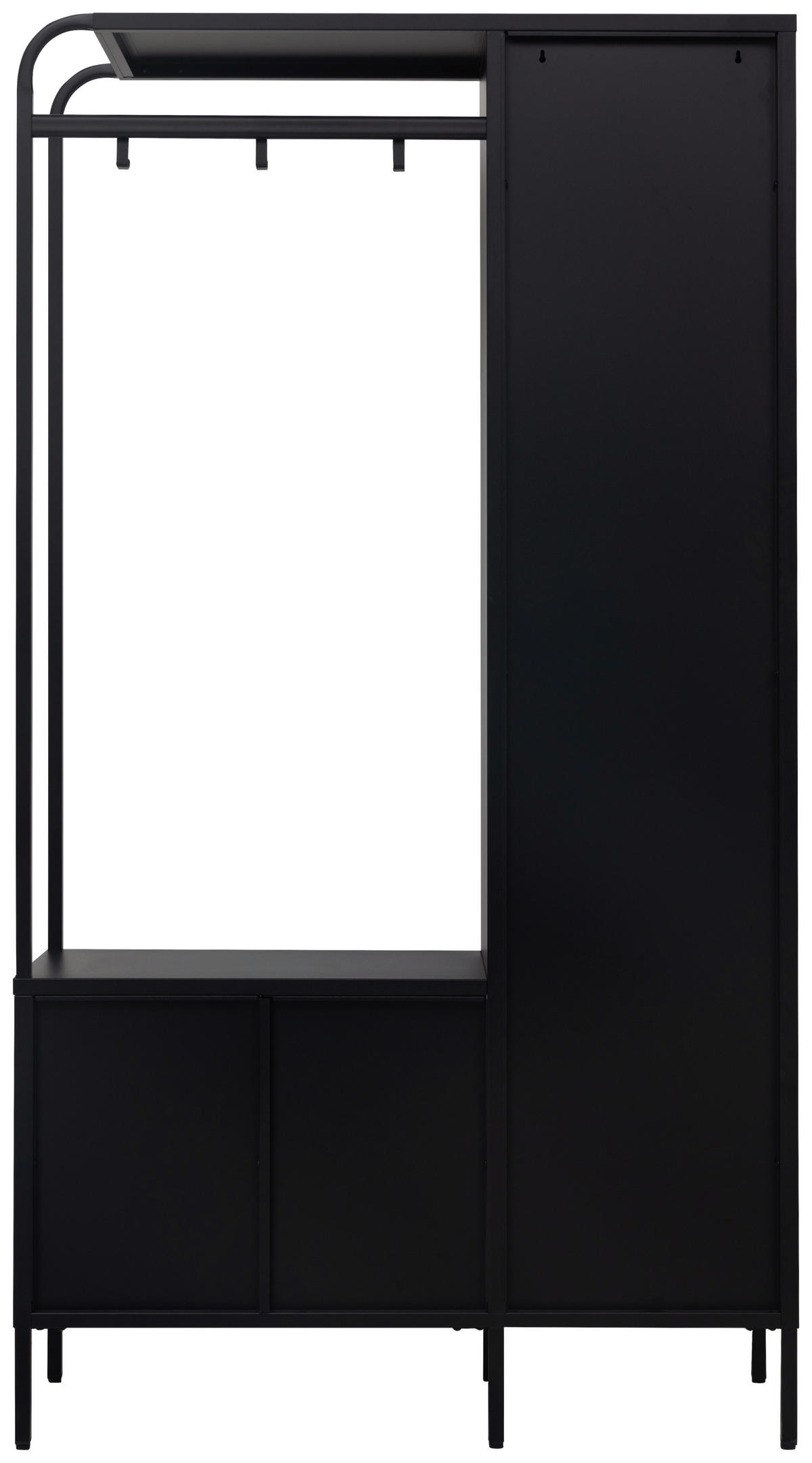 GARDEROBE  in 101,6/185/40 cm  - Schwarz, Design, Glas/Metall (101,6/185/40cm) - MID.YOU