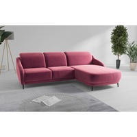 ECKSOFA in Samt Aubergine  271/191 cm  - Aubergine/Schwarz, MODERN, Textil/Metall (271/191cm) - Sit & More