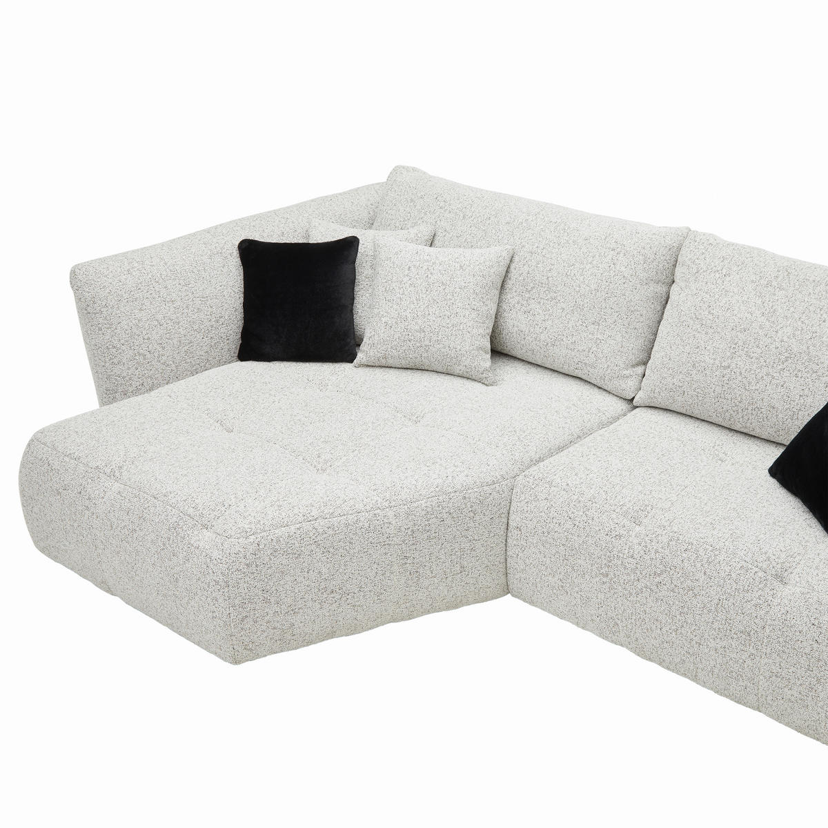 ECKSOFA Struktur Beige  - Beige/Schwarz, Modern, Textil (193/85-105/300cm) - Livetastic