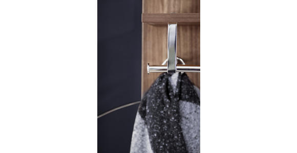 GARDEROBE 4-teilig  in 373/201/35 cm  - Anthrazit/Nussbaumfarben, Design, Glas/Holz (373/201/35cm) - Moderano