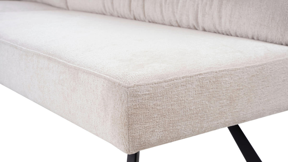 ROHOVÁ LAVICA, béžová - čierna/béžová, Lifestyle, kov/textil (176-214/68/88cm) - Livetastic