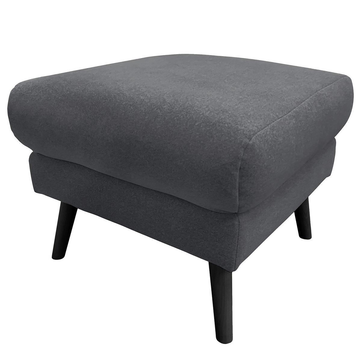 HOCKER in Textil Anthrazit  - Anthrazit/Schwarz, Design, Holz/Textil (61/49/65cm) - Livetastic