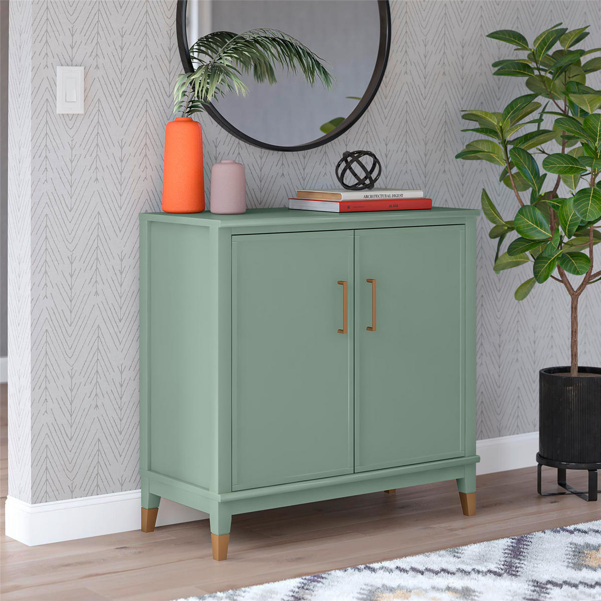 HIGHBOARD Westerleigh  in 86/85/41 cm  - Goldfarben/Hellgrün, Design, Holzwerkstoff/Metall (86/85/41cm) - MID.YOU