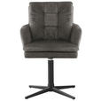 ARMLEHNSTUHL  in Eisen Webstoff  - Schwarz/Grau, Design, Textil/Metall (60/88/67cm) - Novel