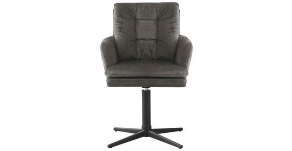 ARMLEHNSTUHL  in Eisen Webstoff  - Schwarz/Grau, Design, Textil/Metall (60/88/67cm) - Novel