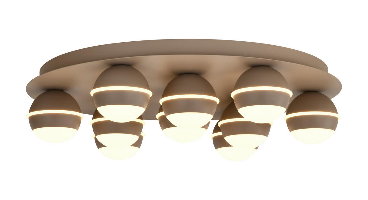 LED-DECKENLEUCHTE Biarritz 60/60/14 cm  - Sandfarben, Design, Kunststoff/Metall (60/60/14cm)