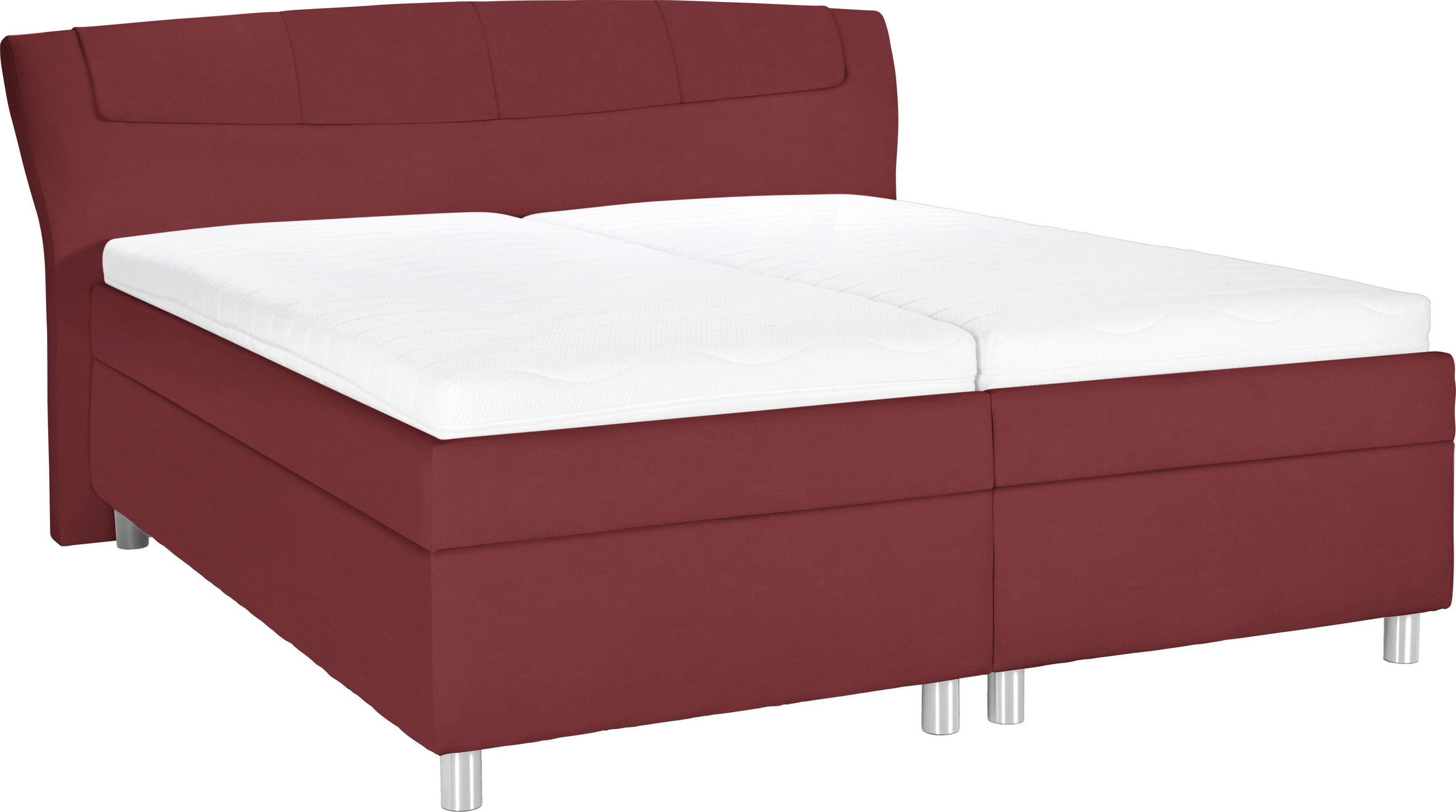 POLSTERBETT Matratze, gepolstertes Kopfteil, Lattenrost, Bettkasten, motorische Verstellbarkeit Rot 160/200 cm  - Silberfarben/Rot, KONVENTIONELL, Holz/Textil (160/200cm) - Esposa