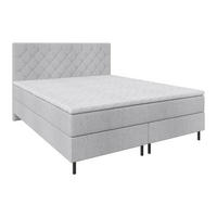BOXSPRINGBETT 160/200 cm,  in Grau, Matratze, Topper, H2 + H2 = mittel  - Schwarz/Grau, KONVENTIONELL, Textil/Metall (160/200cm) - Chameo
