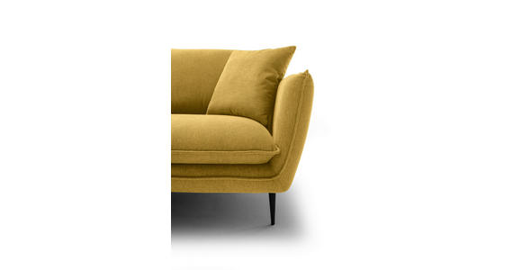 ECKSOFA  in Webstoff Currygelb  196/304 cm  - Currygelb/Schwarz, KONVENTIONELL, Textil/Metall (196/304cm) - Hom`in