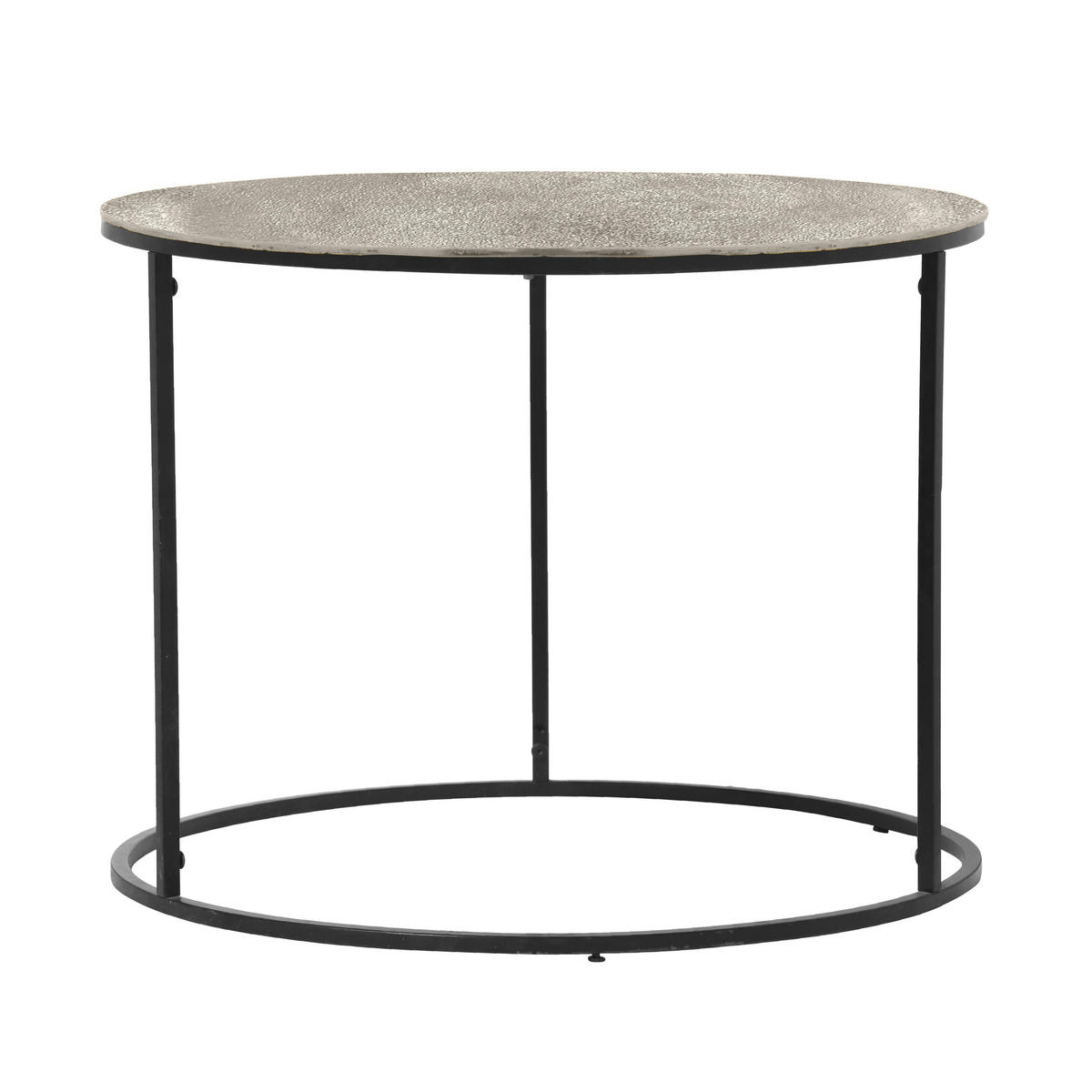 BEISTELLTISCH 60/60/46 cm Schwarz, Silberfarben rund  - Silberfarben/Schwarz, Design, Metall (60/60/46cm) - Boxxx