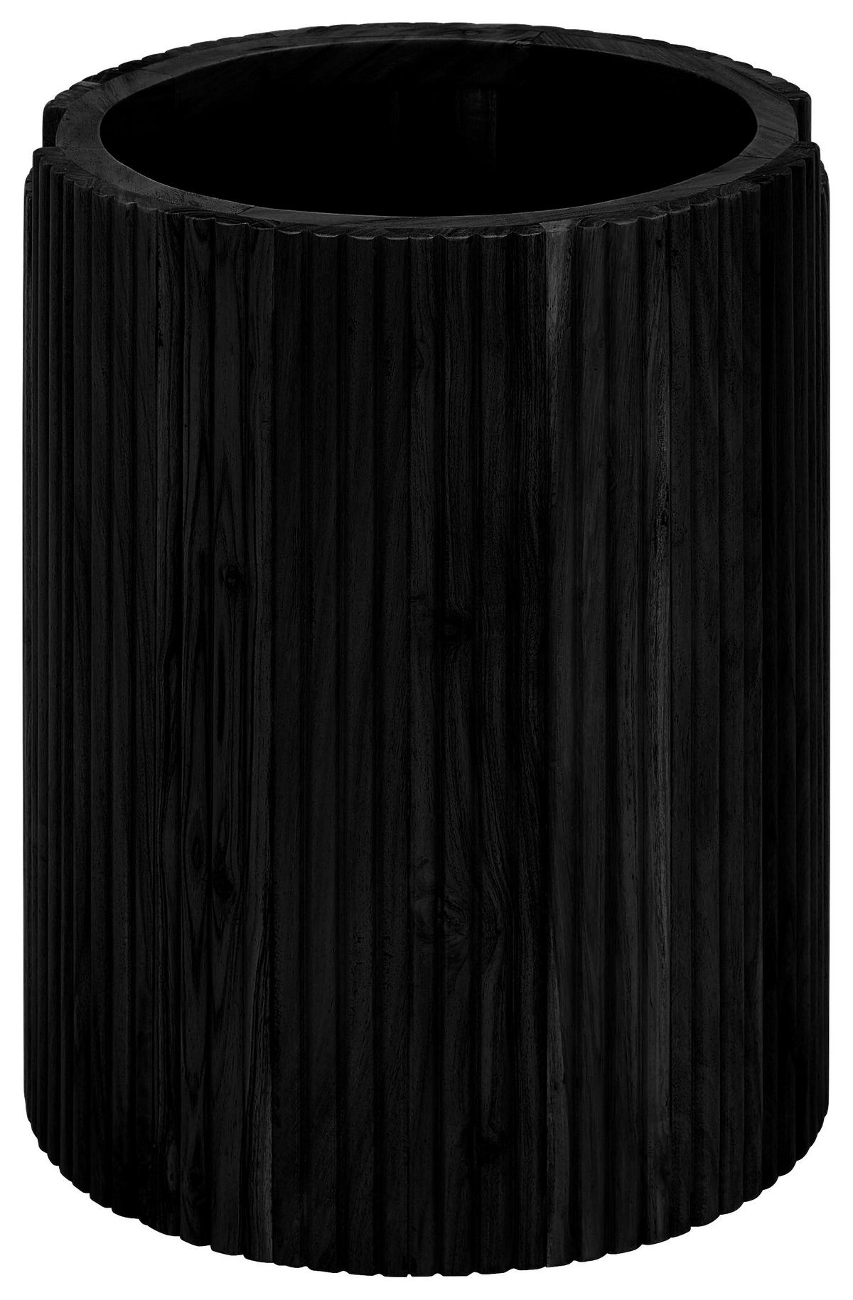 BEISTELLTISCH Akazie vollmassiv Schwarz rund  - Schwarz, KONVENTIONELL, Holz (40/50/40cm) - Livetastic