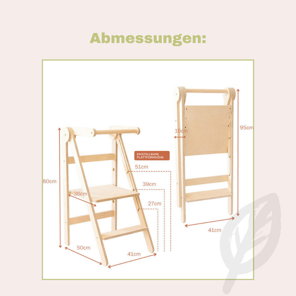 LERNTURM  - Birkefarben, Basics, Holz (44/55/85cm) - CLIFF