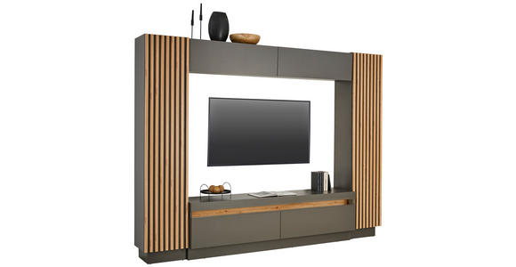 WOHNWAND  in Anthrazit, Eiche Artisan  272,6/209,5/41,3 cm  - Anthrazit/Schwarz, KONVENTIONELL, Holzwerkstoff/Kunststoff (272,6/209,5/41,3cm) - Carryhome