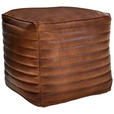 HOCKER Echtleder Cognac  - Cognac, LIFESTYLE, Leder (40/40/40cm) - Landscape