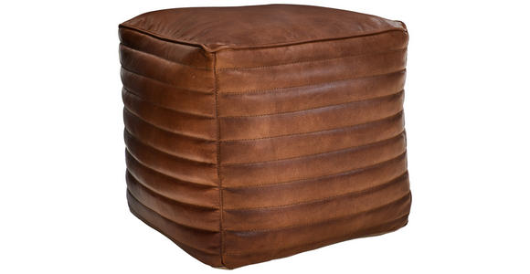 HOCKER Echtleder Cognac  - Cognac, LIFESTYLE, Leder (40/40/40cm) - Landscape