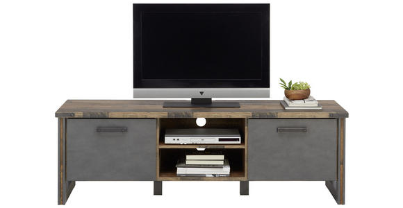 TV-ELEMENT Grau, Pinienfarben  - Anthrazit/Grau, KONVENTIONELL, Holzwerkstoff/Kunststoff (168/52/42cm) - Hom`in