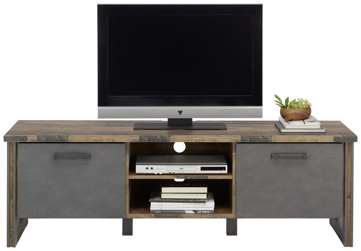 TV-ELEMENT - Anthrazit/Grau, KONVENTIONELL, Holzwerkstoff/Kunststoff (168/52/42cm) - Hom`in