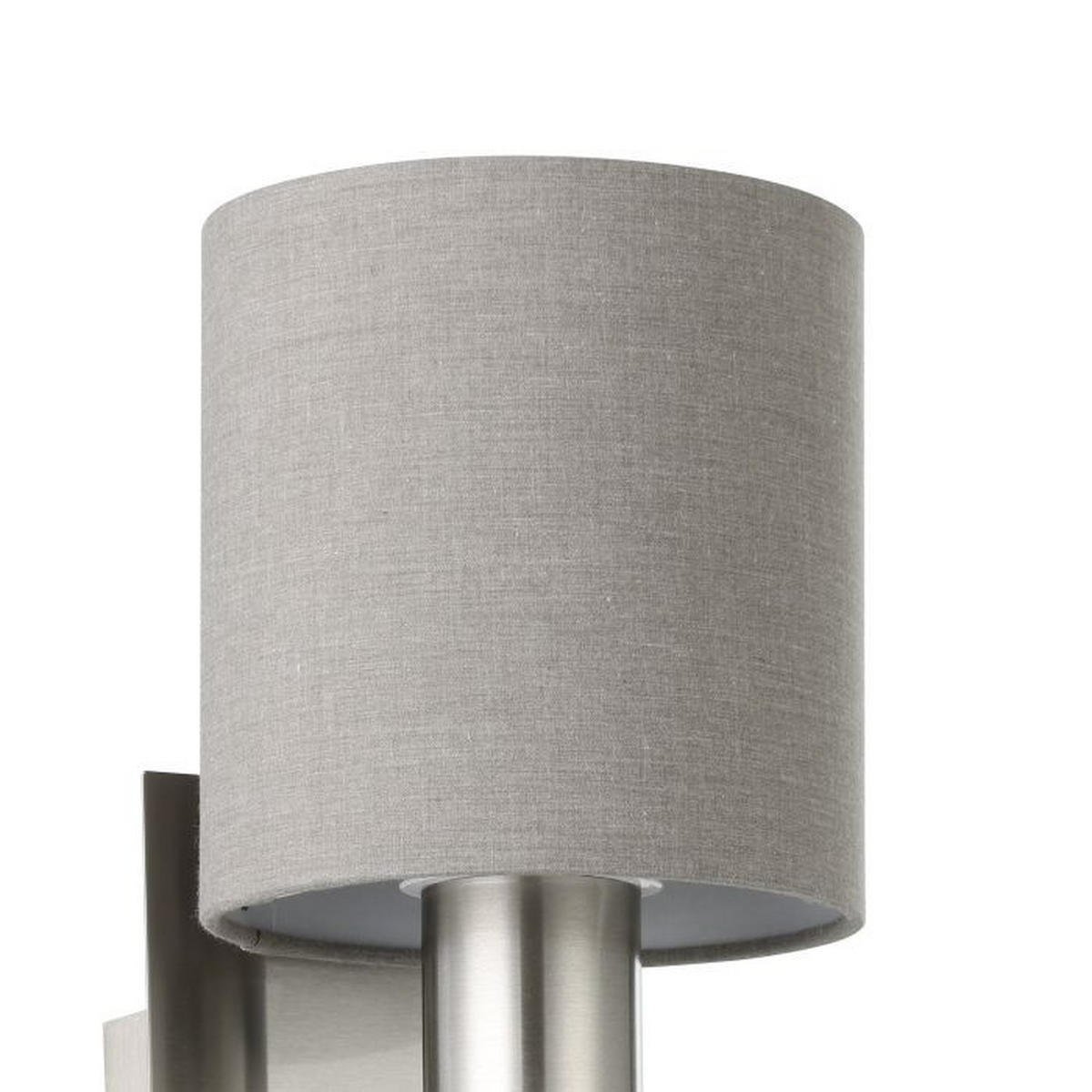 ZIDNA LAMPA PASTERI  - svetlosiva, Osnovno, metal/tekstil (38cm)